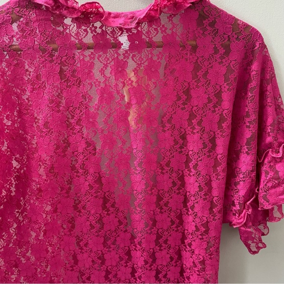 Pink In Bloom By Jonquil Lingerie New With Tags Size XL Wrap Robe Dress Lace - Picture 5 of 5